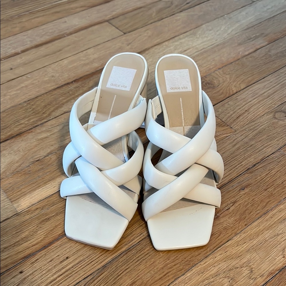 Dolce Vita Women's White Strappy Sandals